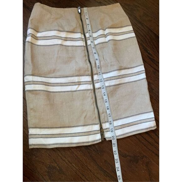 Worth New York linen striped pencil skirt front zipper size 0 - Picture 7 of 7